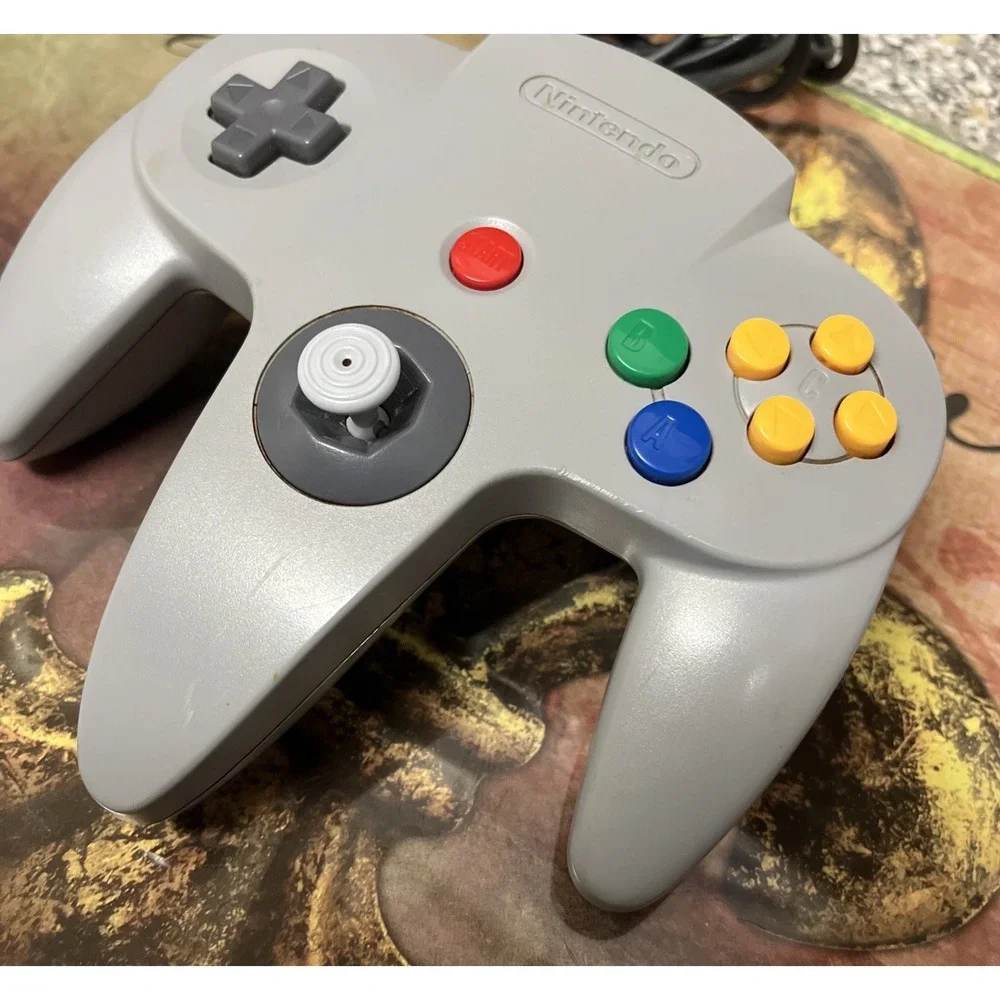 Nintendo 64 N64 Solid Grey OEM Controller Authentic Tested Working